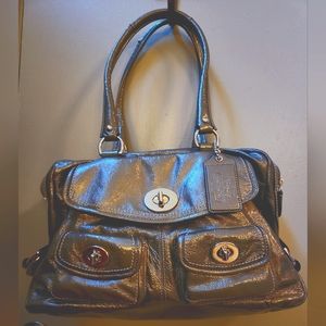 Coach Silver Patent Legacy Peyton